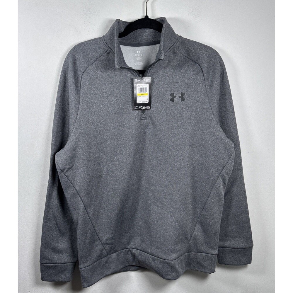 NWT Under Armour Fleece 1/4 Zip Pullover Men’s Medium Gray Loose Athletic